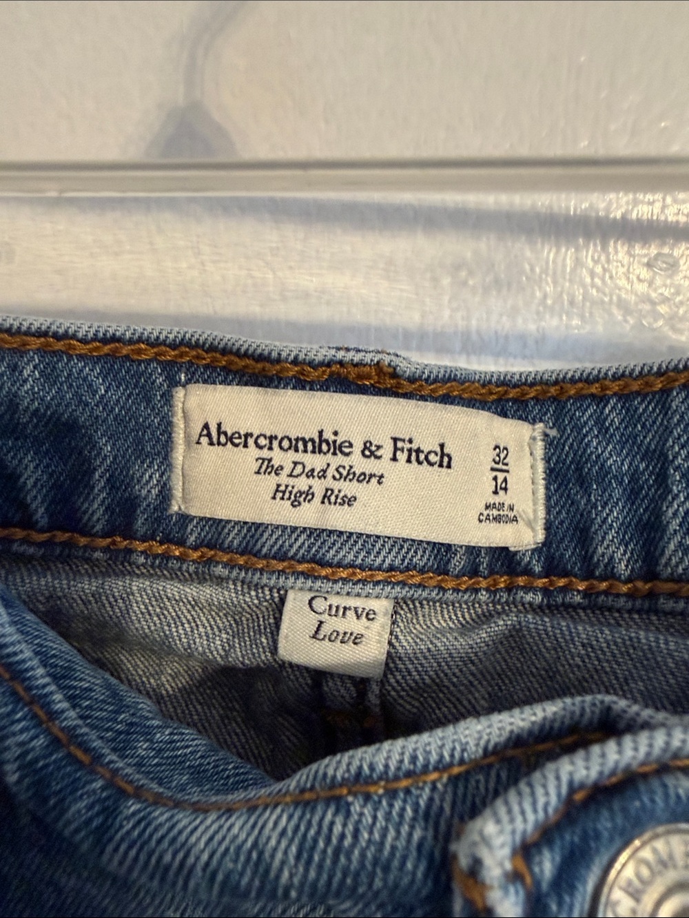 Abercrombie & Fitch Blue Frayed Hem Denim Shorts - Picture 3 of 6